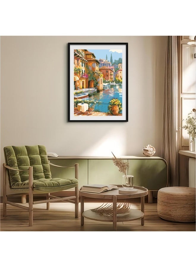 ChicAbode Paint by Number for Adults,Town Scenery Paint by Numbers,Landscape Paint by Number Kits Suitable for Home Wall Decoration 16x20 Inch. - Image 4